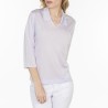 Tshirt col polo en Fil Lumière Lisa 7090 fluorite-16 violet clair