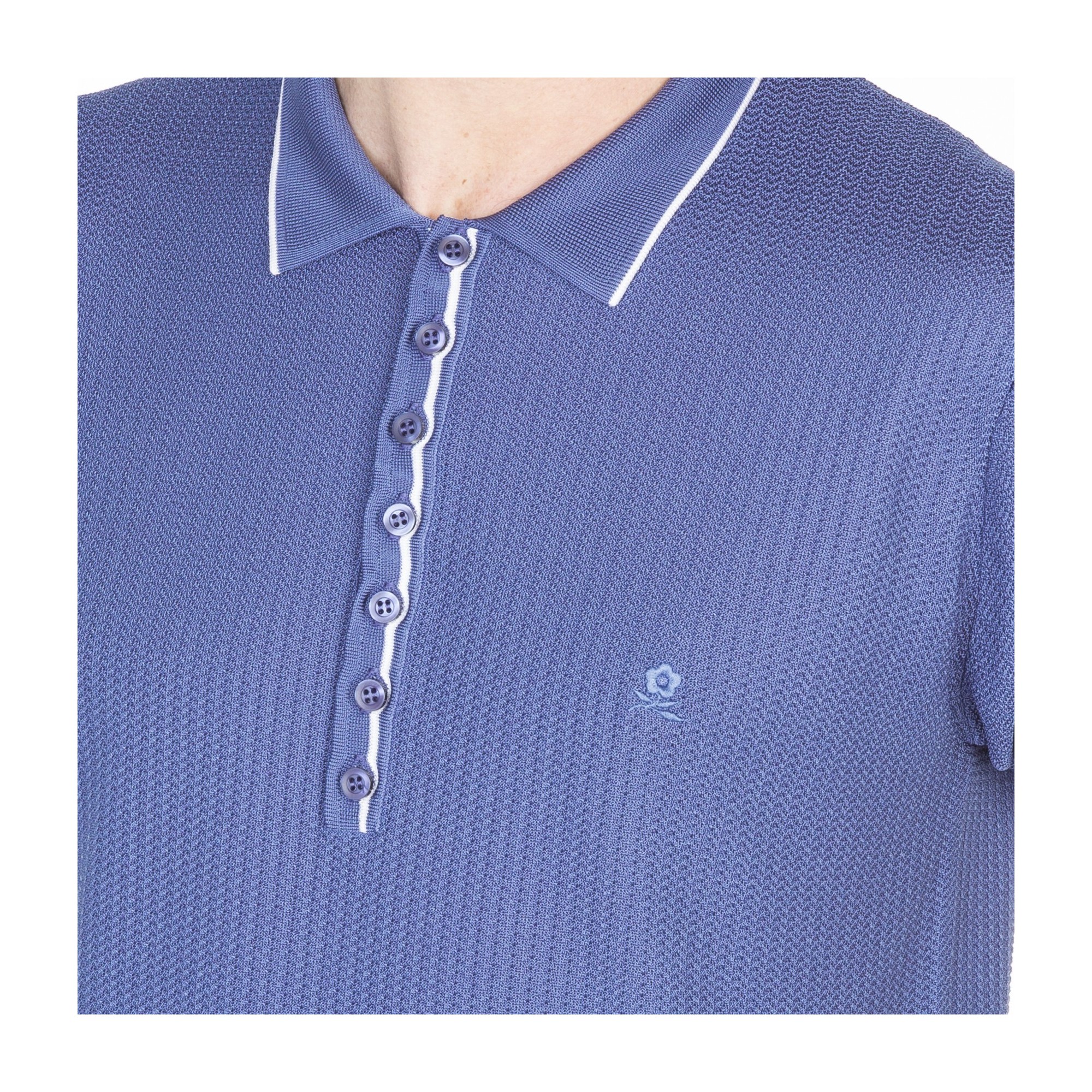 Polo fantaisie Fil Lumière Loic 6042 flot - 06 bleu moyen
