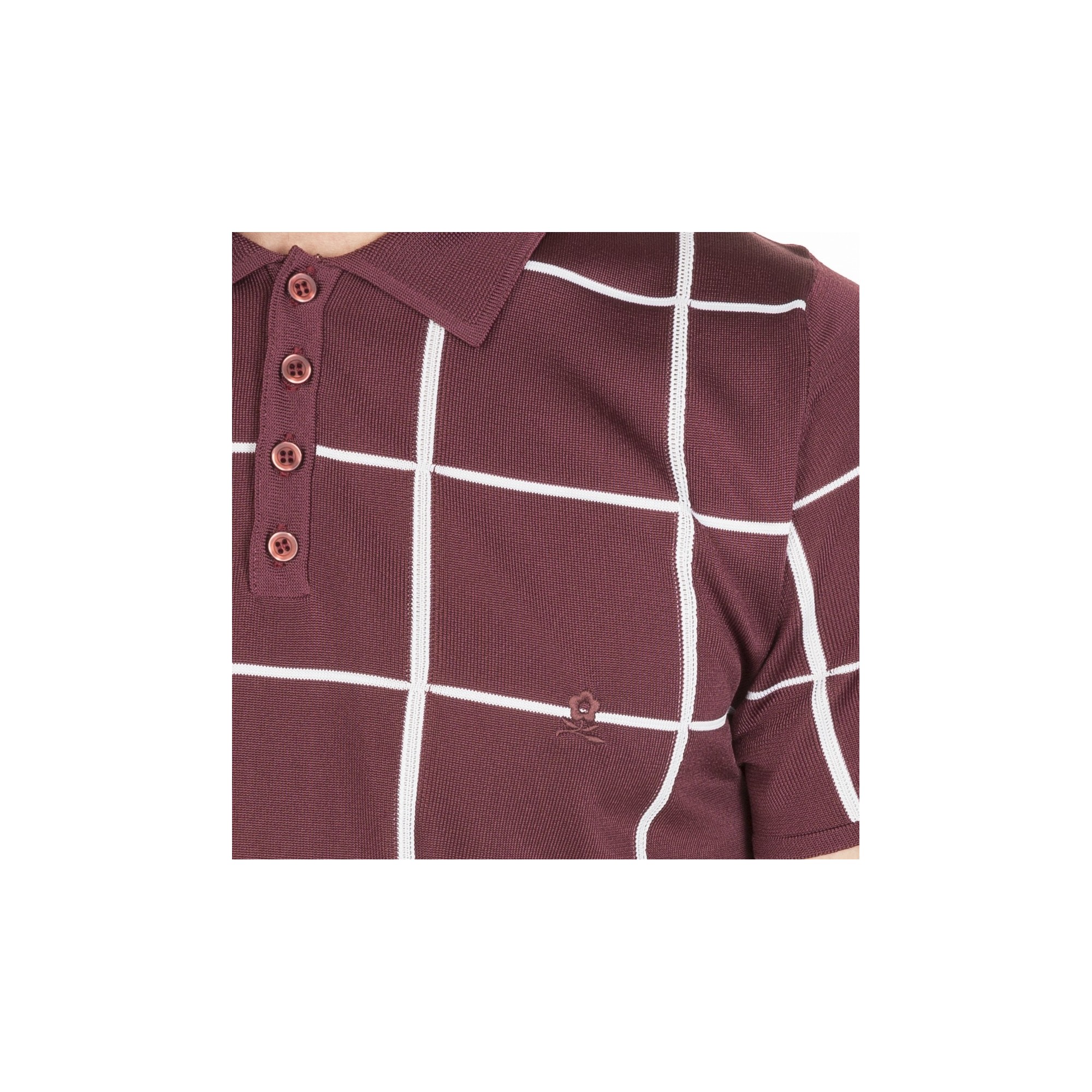 Polo homme carreaux Fil Lumière Marin