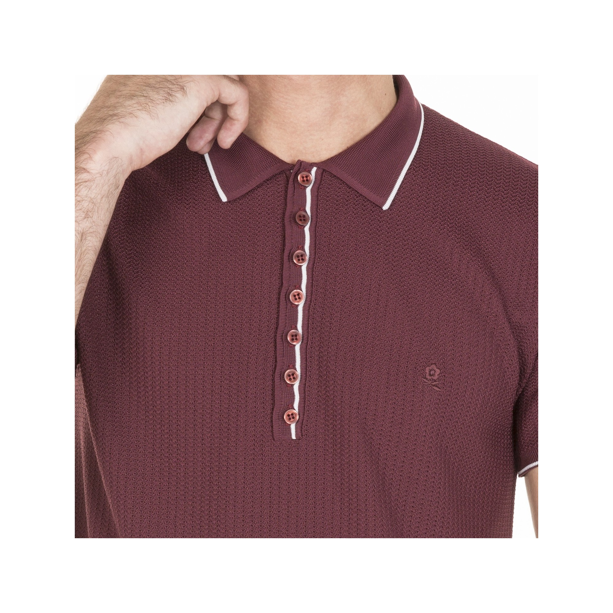 Polo fantaisie Fil Lumière Loic 6183 nectar- 51 bordeaux