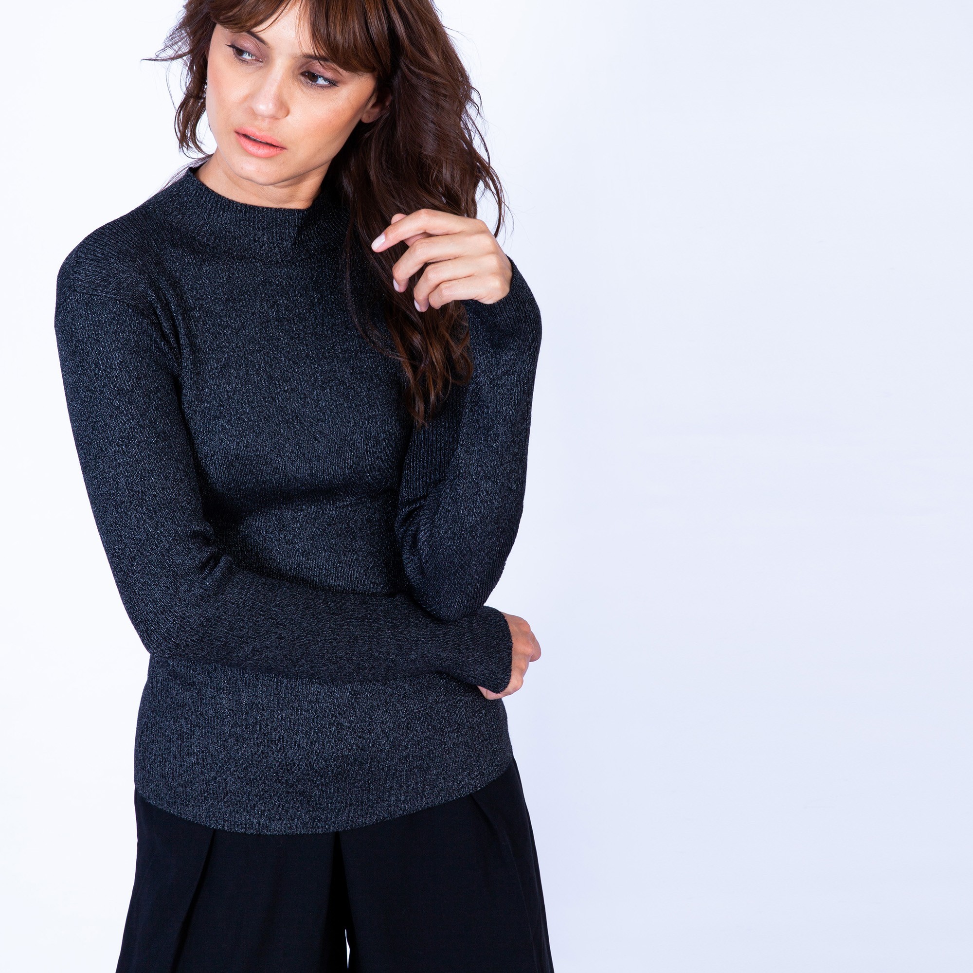 Pull chaussette col montant - Ginette 6310 Noir - 01 noir