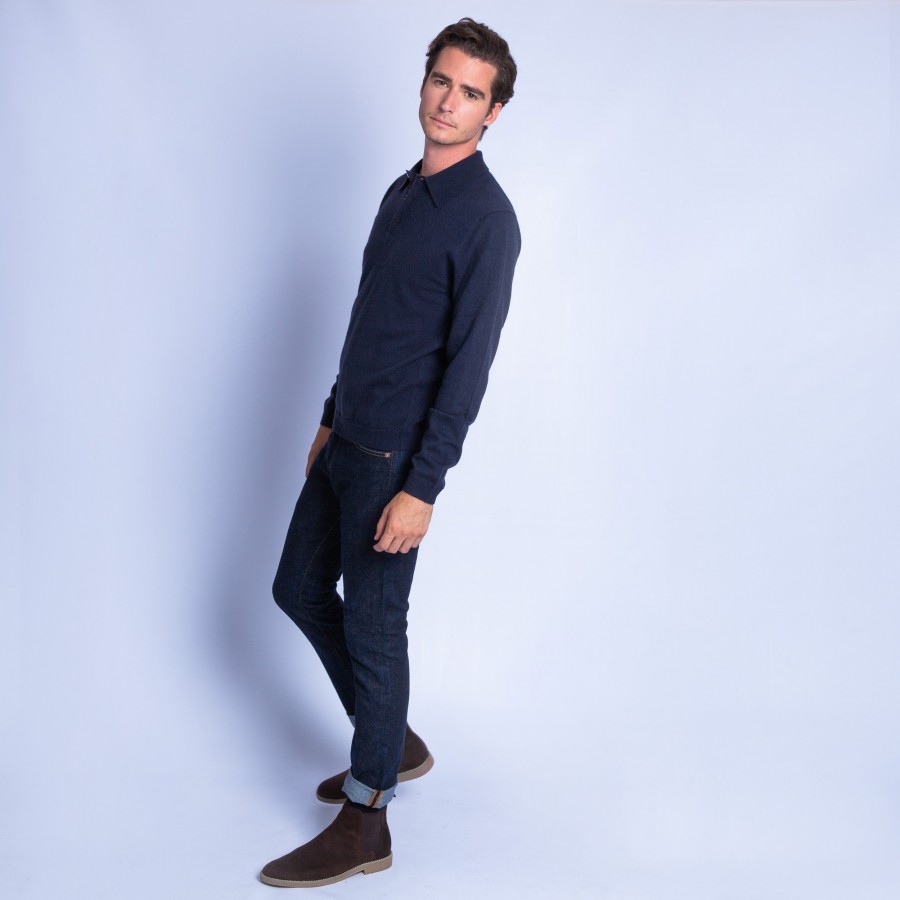 Suéter de cashmere com gola polo - Franklin