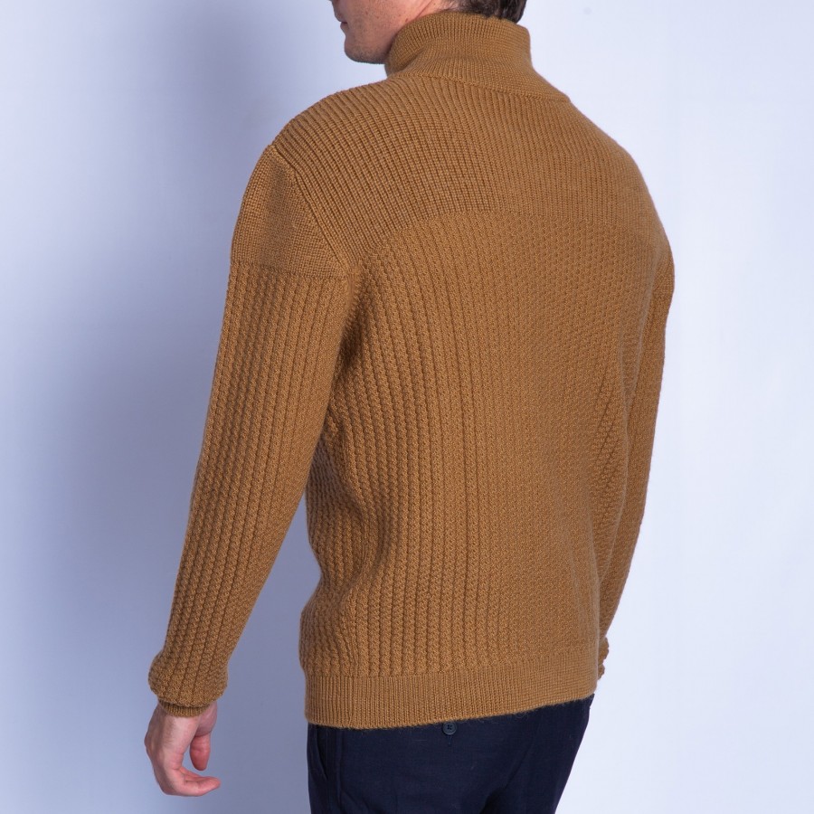 High neck zipped alpaca cardigan - Fribourg