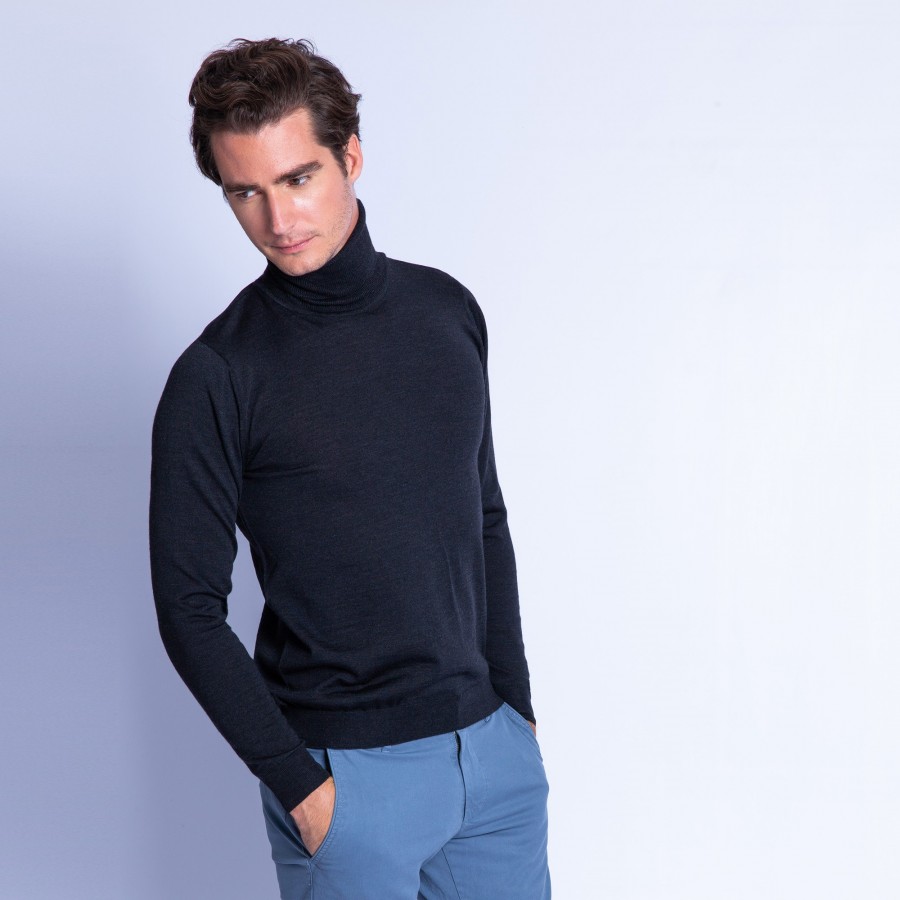 Turtleneck sweater in merino wool - Enzo