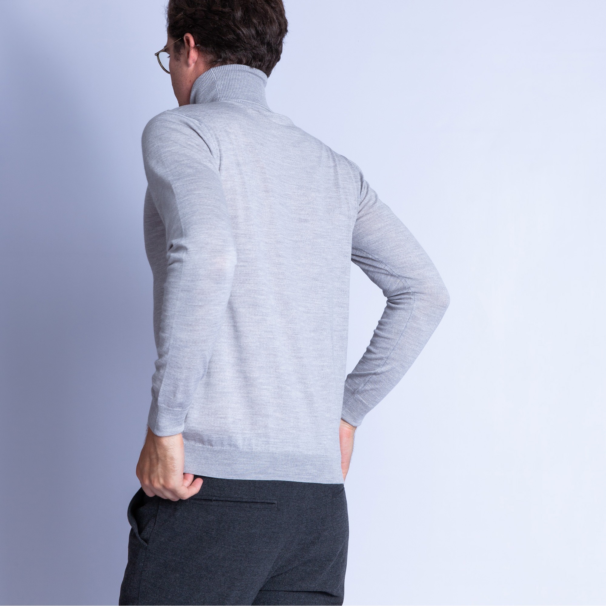 Pull col roulé en laine mérinos