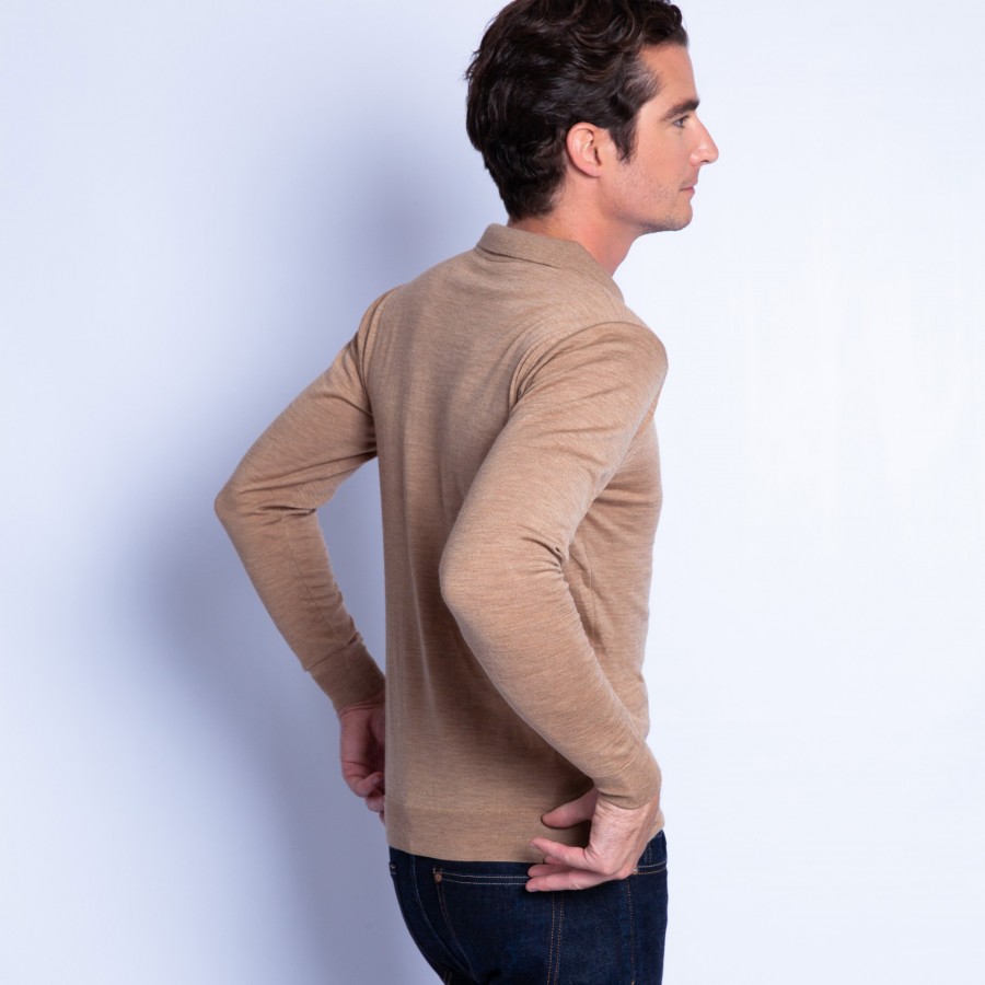 Suéter gola polo de lã merino - Eni