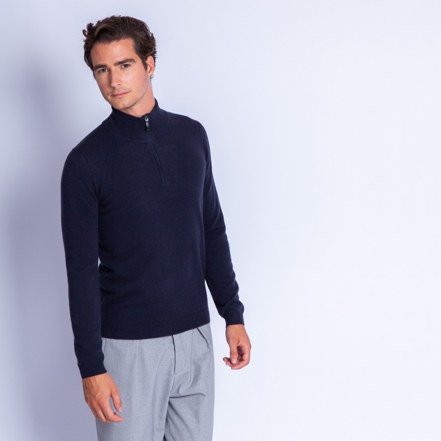 Zipped collar cashmere sweater - Emile