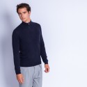 Pull col zippé en cachemire Filip 6340 Marine - 05 bleu marine