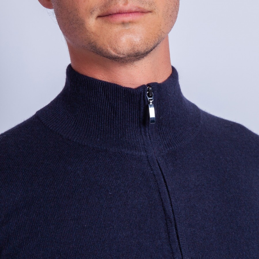 Zipped collar cashmere sweater - Emile