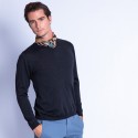 V collar sweater in merino wool - Fox