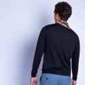 V collar sweater in merino wool - Fox