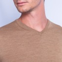 Pull col V en laine - Fox 6349 camel - 47 marron clair