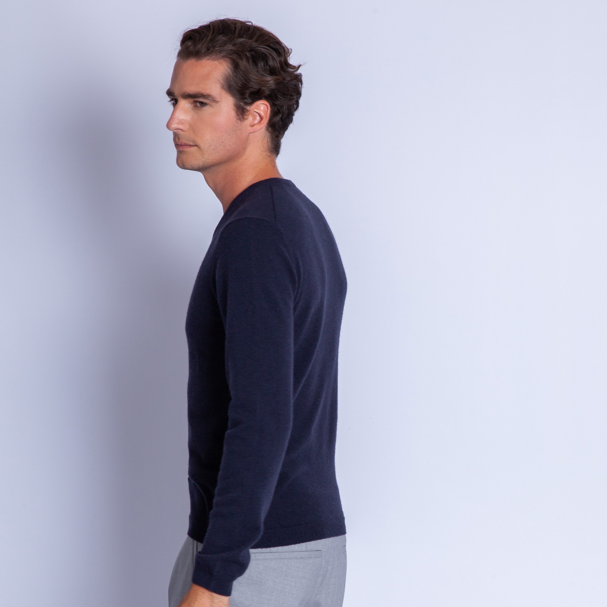 Pull col V en cachemire - Ferdinand 6340 marine - 05 bleu marine