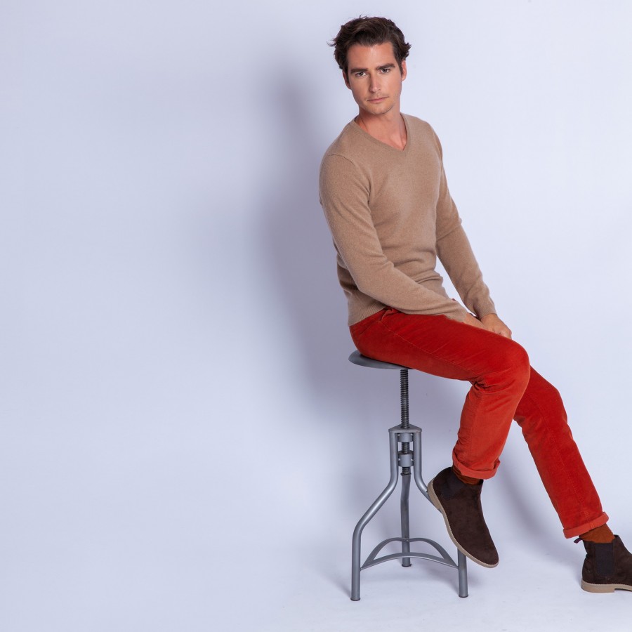 V collar cashmere sweater - Evann