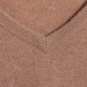 Pull col V en cachemire - Ferdinand 6349 camel - 47 marron clair