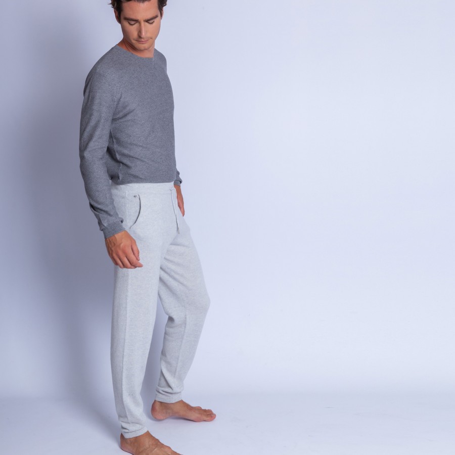 Pantalon en cachemire - Harvey 6366 plume - 81 gris pale
