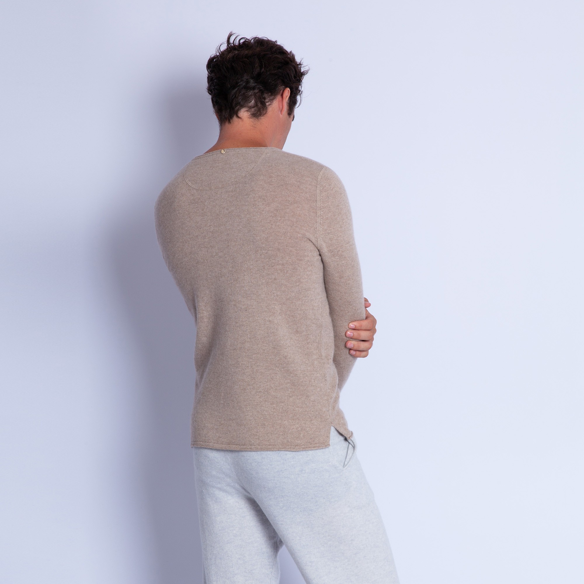 Cashmere jumper with grandad neckline - Henry