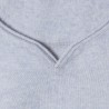 Pull col tunisien en cachemire - Henry 6366 plume - 81 gris pale