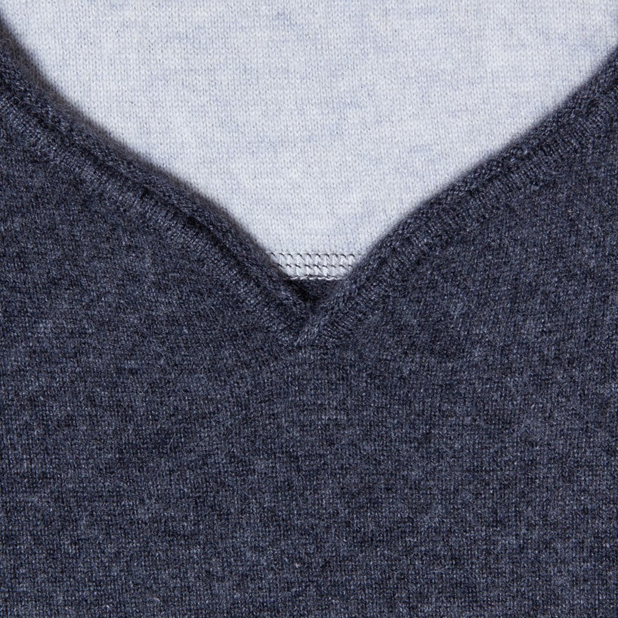 Cashmere jumper with grandad neckline - Olivier