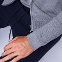 Gilet zippé en coton cachemire - Hiro 6344 rafale - 09 gris moyen