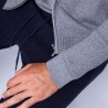 Gilet zippé en coton cachemire - Hiro 6344 rafale - 09 gris moyen