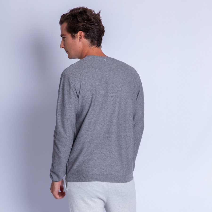 Cotton  and cashmere crew neck jumper - Hizoka