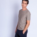 Cotton and cashmere round neck T-shirt - Hideo
