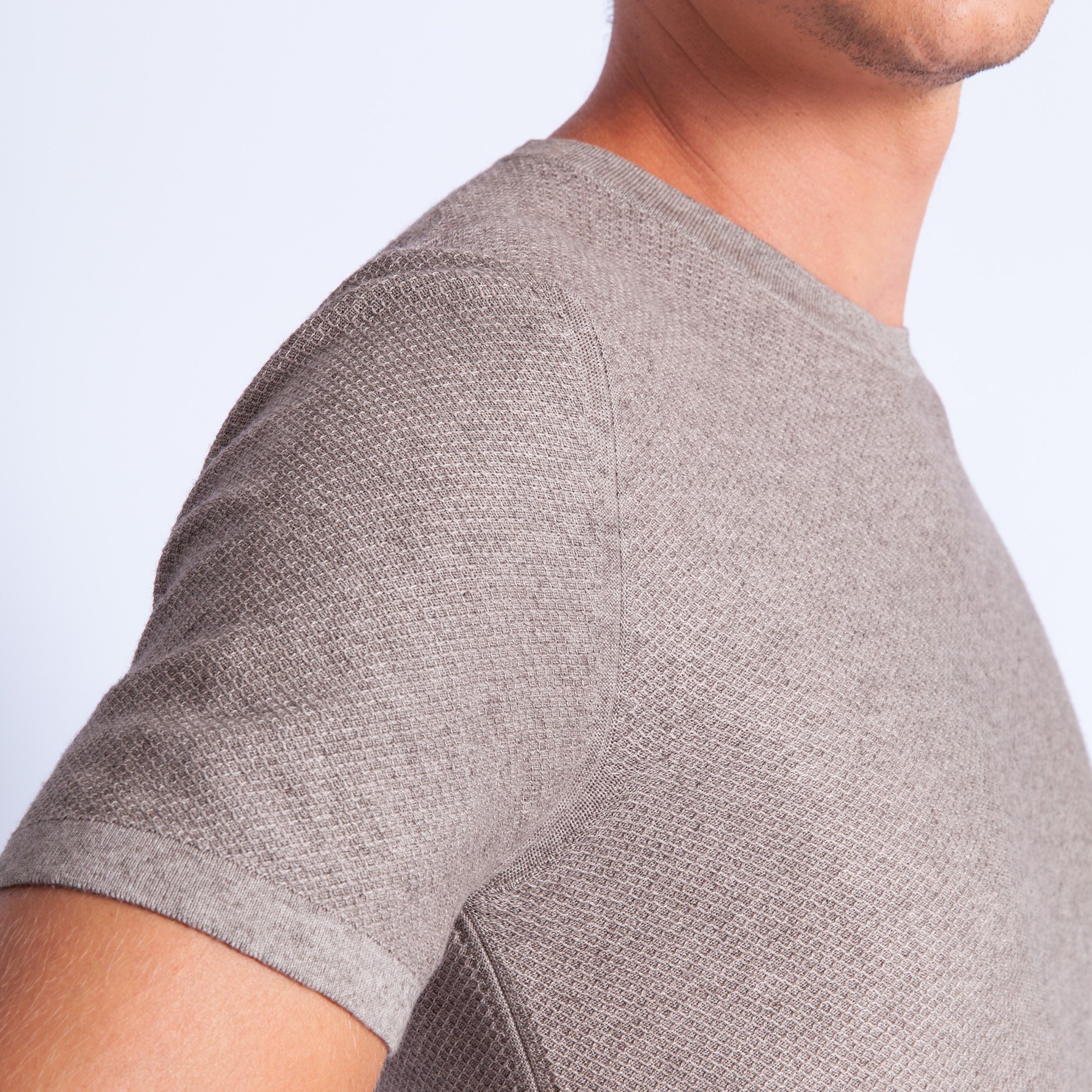 Cotton and cashmere round neck T-shirt - Hideo