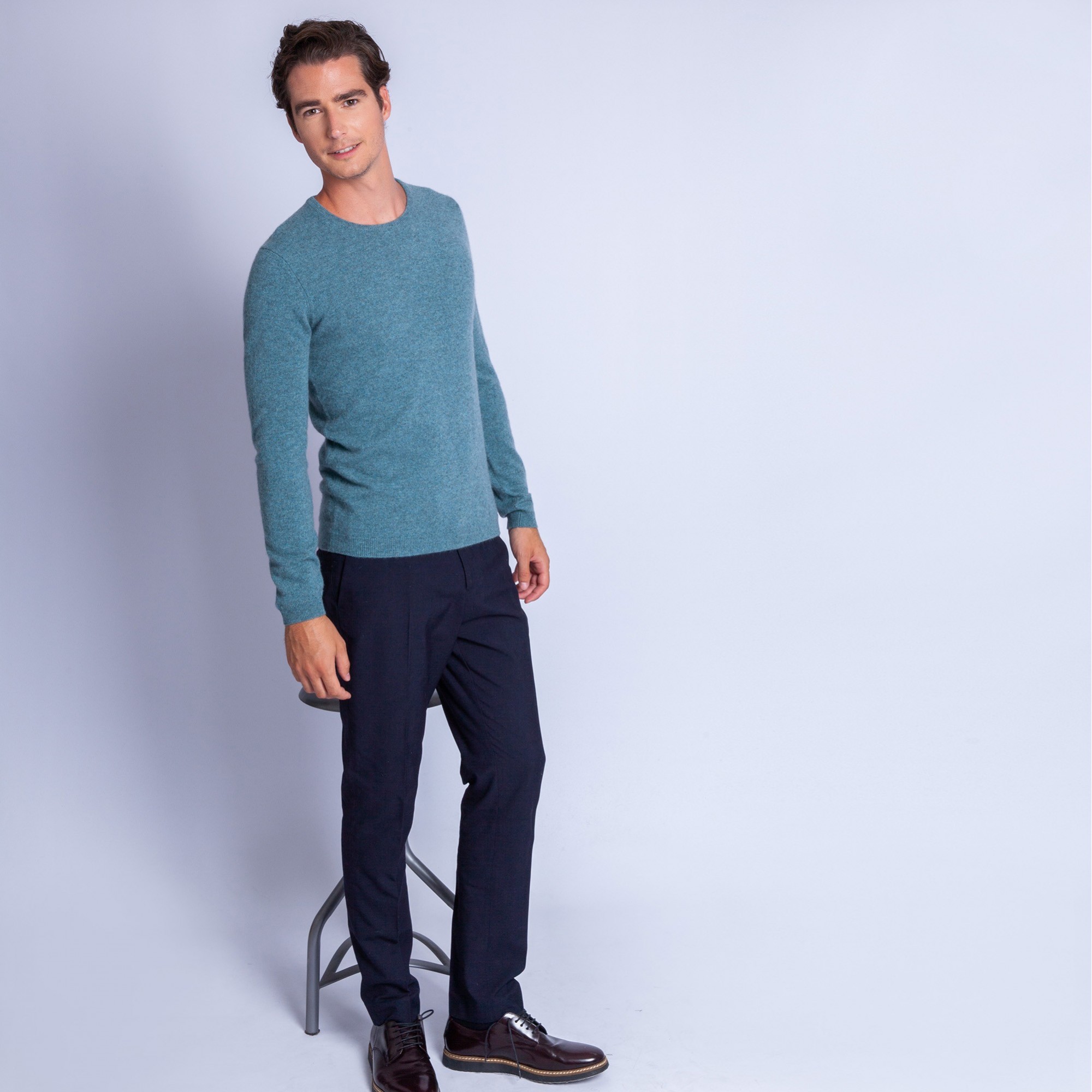 Pull en cachemire Faustin 6347 ruisseau - 22 vert moyen