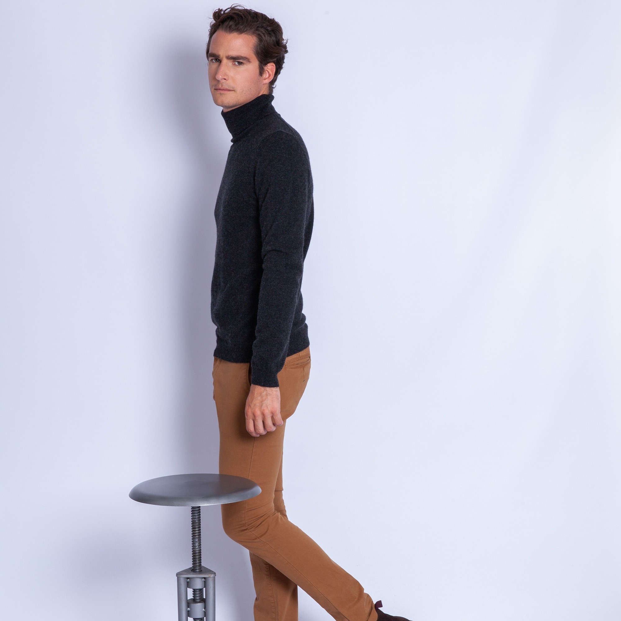 Pull col roulé en cachemire Felipe 6346 univers - 10 gris fonce